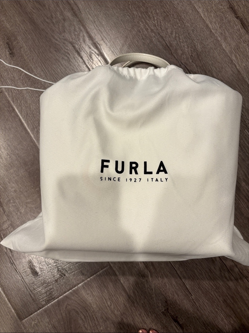 Furla Cream Tote with Faux-Shearling Trim - Picture 2 of 8